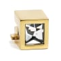 Alno Convertibles Solid Brass 9/16" Wide Large Crystal Square Ring Pull Mount for 3" and 3.5" Rings - Ring Not Included Unlacquered Brass
