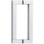 Alno Block Contemporary 6" Center to Center Solid Brass Square Handle Back to Back Door Pulls - Shower Door Handles Polished Chrome