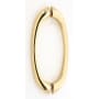 Alno C855 Luxury Contemporary 8" Center to Center Back to Back Door Pulls - Shower Door Handles Unlacquered Brass
