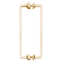 Alno Millennium Luxury Industrial 8" Center to Center Solid Brass Back to Back Door Pulls - Shower Door Handles Unlacquered Brass