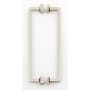 Alno Millennium Luxury Industrial 8" Center to Center Solid Brass Back to Back Door Pulls - Shower Door Handles Polished Nickel