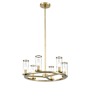 Alora Lighting Revolve 6 Light 17" Wide Taper Candle Chandelier Natural Brass