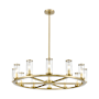 Alora Lighting Revolve 12 Light 33" Wide Taper Candle Chandelier Natural Brass