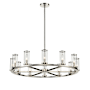 Alora Lighting Revolve 12 Light 33" Wide Taper Candle Chandelier Polished Nickel
