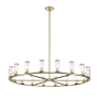 Alora Lighting Revolve 18 Light 47" Wide Taper Candle Chandelier Natural Brass
