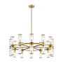 Alora Lighting Revolve 24 Light 32" Wide Taper Candle Chandelier Natural Brass