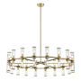 Alora Lighting Revolve 36 Light 47" Wide Taper Candle Chandelier Natural Brass