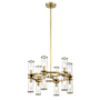 Alora Lighting Revolve 12 Light 17" Wide Taper Candle Chandelier Natural Brass