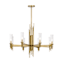Alora Lighting Torres 2" Wide Chandelier Ribbed Glass / Vintage Brass