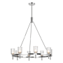 Alora Lighting Lucian 8 Light 37" Wide Ring Chandelier Polished Nickel / Clear Crystal