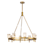 Alora Lighting Lucian 8 Light 37" Wide Ring Chandelier Vintage Brass / Alabaster