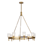 Alora Lighting Lucian 8 Light 37" Wide Ring Chandelier Vintage Brass / Clear Crystal