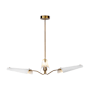 Alora Lighting Osorio 46" Wide 3 Light LED Chandelier Matte White / Vintage Brass