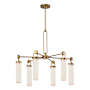 Alora Lighting Wynwood 6 Light 32" Wide Chandelier Vintage Brass / Glossy Opal Glass