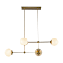 Alora Lighting Fiore 4 Light 42" Wide Linear Chandelier Brushed Gold / Glossy Opal Glass