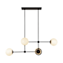 Alora Lighting Fiore 4 Light 42" Wide Linear Chandelier Matte Black / Glossy Opal Glass