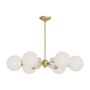 Alora Lighting Celia 6 Light 28" Wide Sputnik Chandelier Brushed Gold / Opal Glass