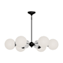Alora Lighting Celia 6 Light 28" Wide Sputnik Chandelier Matte Black / Opal Glass