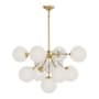 Alora Lighting Celia 8 Light 25" Wide Sputnik Chandelier Brushed Gold / Opal Glass