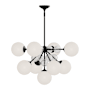 Alora Lighting Celia 8 Light 25" Wide Sputnik Chandelier Matte Black / Opal Glass