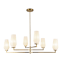 Alora Lighting Krysta 6 Light 35" Wide Chandelier Brushed Gold / Opal Glass