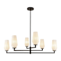 Alora Lighting Krysta 6 Light 35" Wide Chandelier Matte Black / Opal Glass
