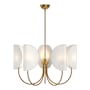 Alora Lighting Seno 5 Light 32" Wide Chandelier Aged Gold / White Cotton Fabric