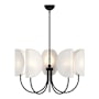 Alora Lighting Seno 5 Light 32" Wide Chandelier Matte Black / White Cotton Fabric
