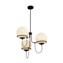 Alora Lighting Alba 3 Light 23" Wide Chandelier Matte Black / Opal Glass