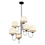 Alora Lighting Alba 6 Light 32" Wide Chandelier Matte Black / Opal Glass