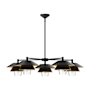 Alora Lighting Tetsu 5 Light 29" Wide Chandelier Matte Black / Clear Glass