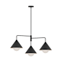 Alora Lighting Remy 3 Light 22" Wide Chandelier Matte Black / Opal Glass