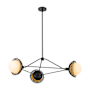 Alora Lighting Perth 3 Light 40" Wide Chandelier Matte Black / Opal Glass