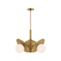 Alora Lighting Plume 2 Light 17" Wide Chandelier Brushed Gold / Opal Glass