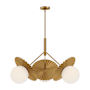 Alora Lighting Plume 2 Light 24" Wide Chandelier Brushed Gold / Opal Glass