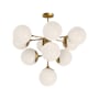 Alora Lighting Nouveau 10 Light 35" Wide Chandelier with Opal Glass Shades Aged Gold