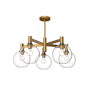 Alora Lighting Castilla 5 Light 30" Wide Chandelier with Clear Glass Shades Aged Gold