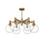Alora Lighting Castilla 6 Light 30" Wide Chandelier with Clear Glass Shades Aged Gold