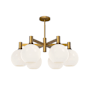 Alora Lighting Castilla 6 Light 30" Wide Chandelier with Opal Glass Shades Aged Gold