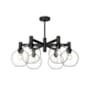Alora Lighting Castilla 6 Light 30" Wide Chandelier with Clear Glass Shades Matte Black