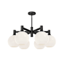 Alora Lighting Castilla 6 Light 30" Wide Chandelier with Opal Glass Shades Matte Black