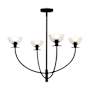 Alora Lighting Sylvia 4 Light 26" Wide Chandelier Matte Black / Clear Glass