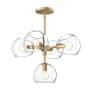 Alora Lighting Willow 5 Light 18" Wide Chandelier with Clear Glass Shades Brushed Gold
