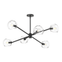 Alora Lighting Willow 6 Light 37" Wide Chandelier with Clear Glass Shades Matte Black