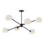 Alora Lighting Willow 6 Light 37" Wide Chandelier with Opal Glass Shades Matte Black