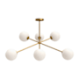 Alora Lighting Cassia 6 Light 40" Wide Chandelier with Opal Glass Shades Aged Gold