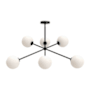 Alora Lighting Cassia 6 Light 40" Wide Chandelier with Opal Glass Shades Matte Black