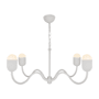Alora Lighting Effie 4 Light 39" Wide Chandelier with Frosted Glass Shades Antique White / Opal Glass