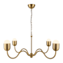 Alora Lighting Effie 4 Light 39" Wide Chandelier with Frosted Glass Shades Brushed Gold / Opal Glass