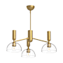 Alora Lighting Jude 3 Light 38" Wide Chandelier with Clear Glass Shades Brushed Gold